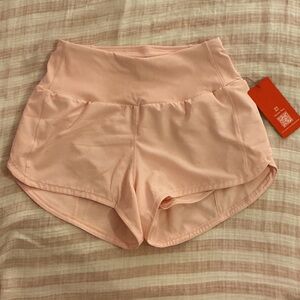 Women's Athletic High-Waist Running Shorts - Light Pink